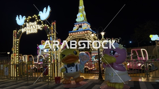 B. Duck Attraction Khobar Nights Banana Beach Saudi Arabia