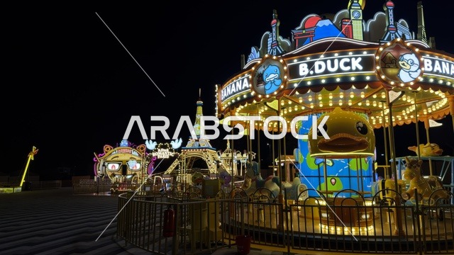 دوار خيول بي داك في بنانا بيتش ليالي الخبر