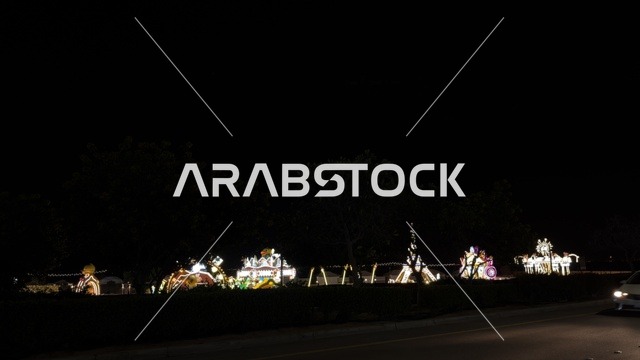 فعالية ليالي الخبر في شاطئ بنانا بيتش ليلاً