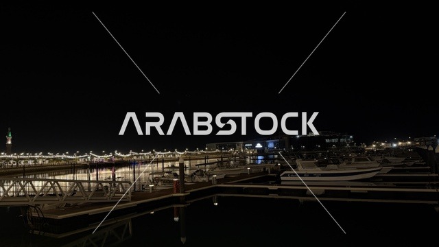 فعالية ألوان الجبيل ومرسى اليخوت في الجبيل ليلاً بالمملكة