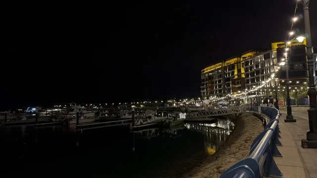 Jubail Colors Marina Night View with Decorative Lights