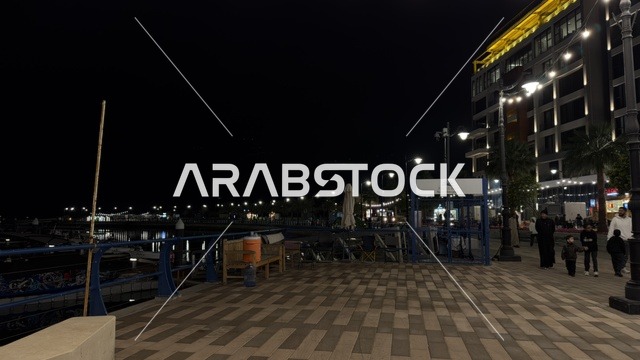 Jubail Waterfront Night Walkway During Local Event