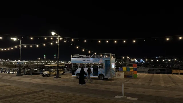 Colors of Jubail Event Bus at Night