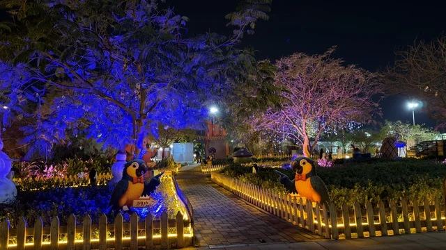 حديقة العجائب الجبيل إضاءة ليلية