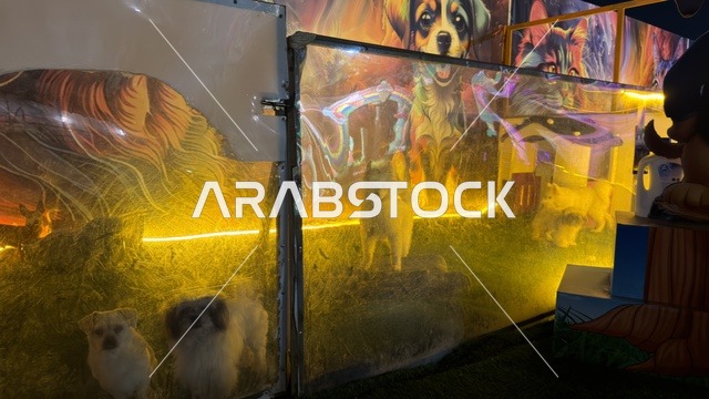 كلاب صغيرة في حديقة العجائب بالجبيل