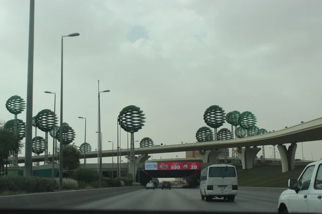 Riyadh Highway Traffic and Overpass Infrastructure