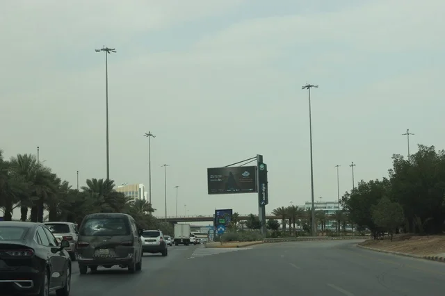Traffic Flow and Advertising Billboard on Riyadh Highway