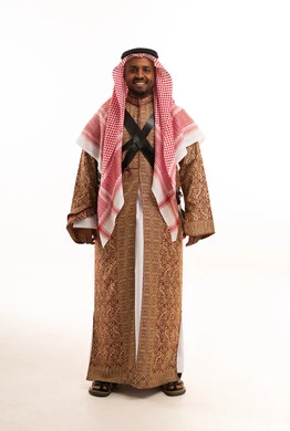 Saudi Man in Traditional Daqlah and Shemagh Standing