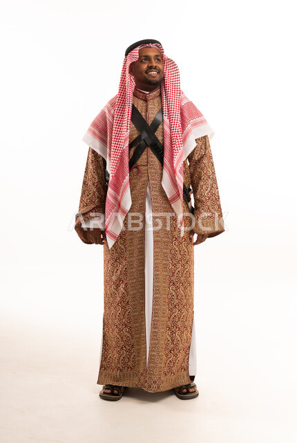 Saudi Man in Traditional Daqla and Shemagh