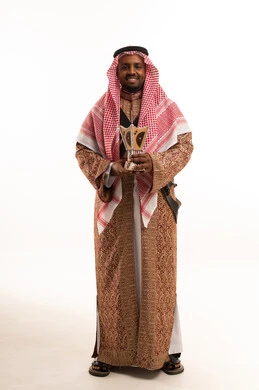Saudi Man in Traditional Folk Costume with Mabkhara