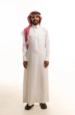 Saudi Man in Traditional Thobe and Shemagh Studio