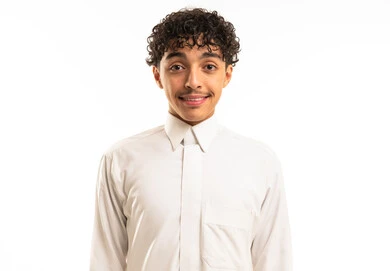 Young Saudi Man in White Thobe Studio Portrait