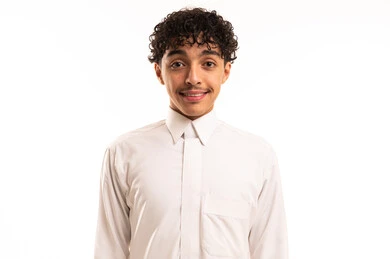 Young Saudi Man in White Thobe Portrait