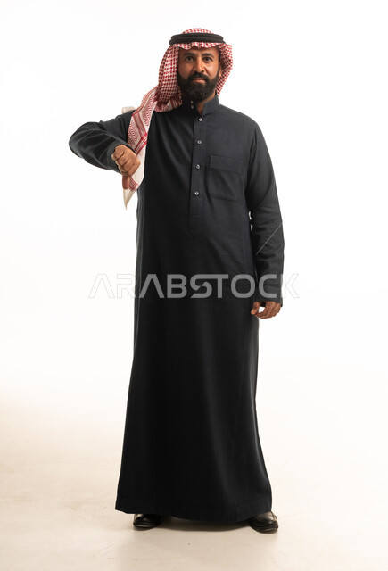 Saudi Man Making Thumbs Down Gesture in Studio