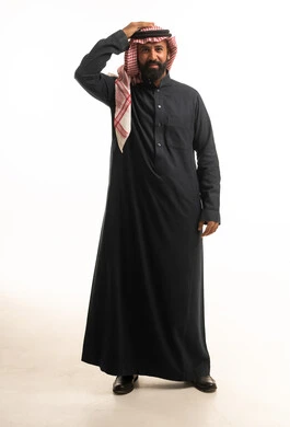 Saudi Man in Traditional Thobe and Shemagh Portrait
