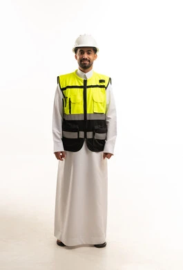 Saudi Male Engineer in Thobe and Safety Gear