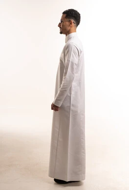 Saudi Man in White Thobe Profile View Studio