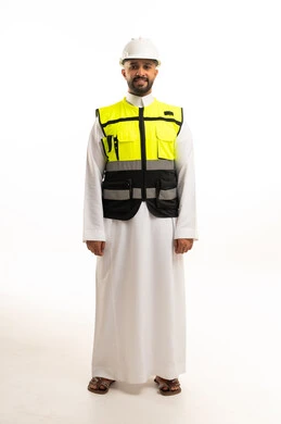 Saudi Engineer in Thobe and Safety Helmet