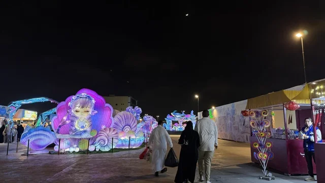 Global Village Dubai Night Illuminated Decorations