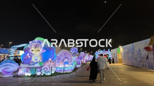 Global Village Dubai Night Light Festival Lantern Display
