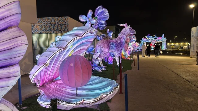 Global Village Dubai Night Light Festival Displays