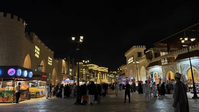 Global Village Dubai Night Street Scene and Architecture