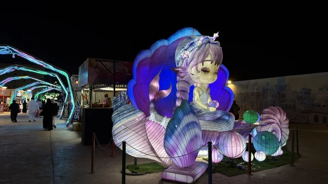 Illuminated Mermaid Lantern Display at Riyadh Night Festival