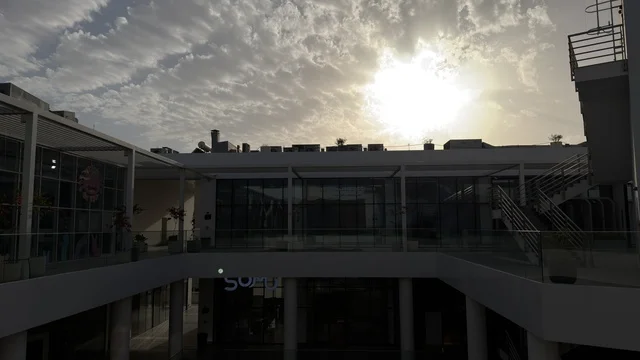 Modern Commercial Plaza Architecture Under Sunny Sky
