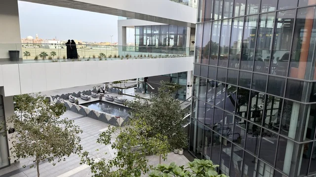 Modern Saudi Arabian Commercial Building and Courtyard