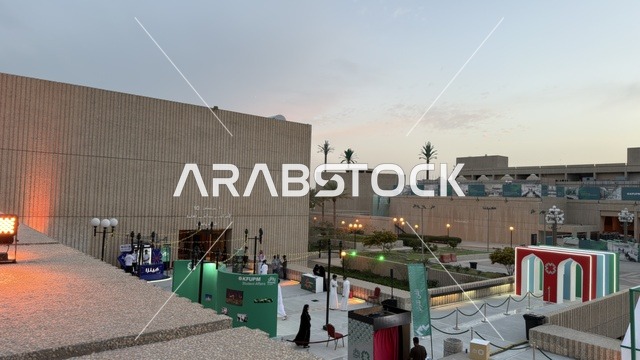 Saudi Public Event Plaza with Modern Architecture at Dusk