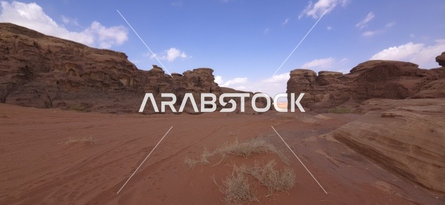 Red Sand Rock Formations in Tabuk Desert Saudi Arabia