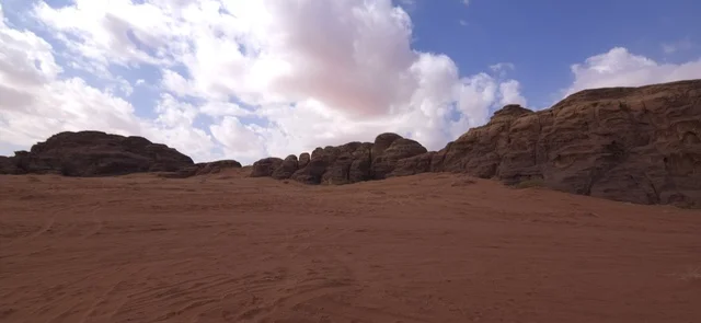 Red Sand Desert and Mountains in Tabuk Saudi Arabia