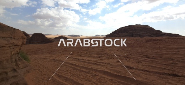 Tabuk Saudi Arabia Red Sand Desert and Mountains