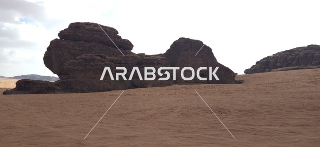 Sandstone Rock Formations in Tabuk Saudi Arabia Desert