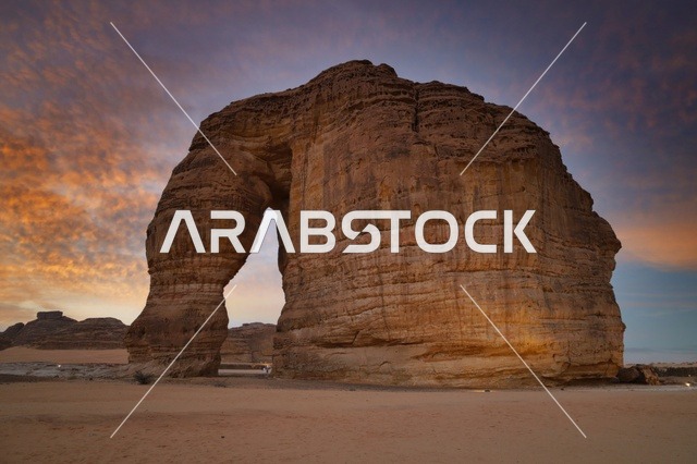 Elephant Rock Al Ula Saudi Arabia Desert Sunset