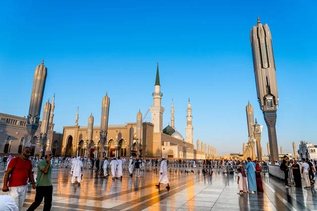 Al-Masjid an-Nabawi Courtyard and Minarets in Medina