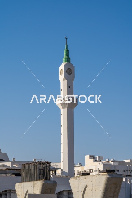 White Mosque Minaret in Al Madinah Saudi Arabia