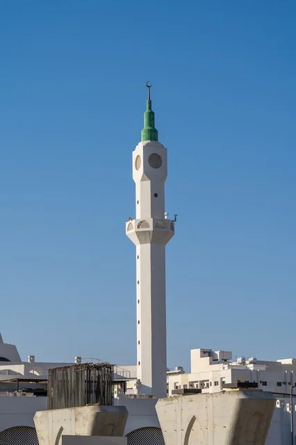 White Mosque Minaret in Al Madinah Saudi Arabia