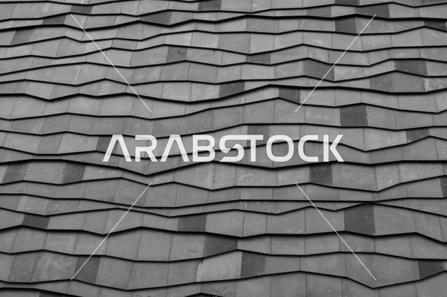 واجهة مبنى هندسية في المدينة المنورة بنمط أحادي اللون