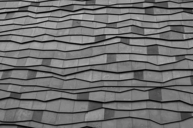 Geometric Building Facade in Madinah Monochrome Pattern