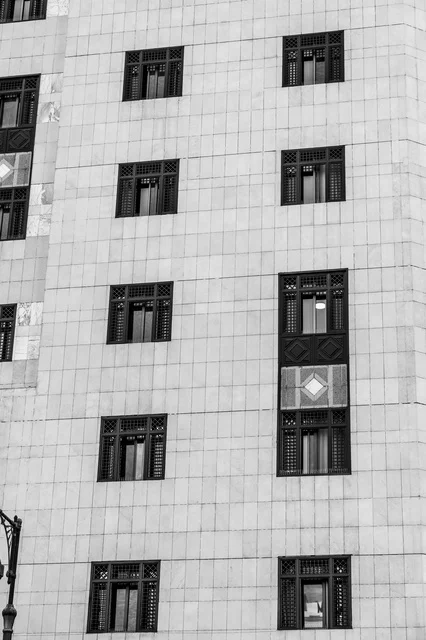 Building Facade in Medina Saudi Arabia Black and White