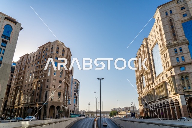 Modern Hotels and Street View in Al Madinah Saudi Arabia