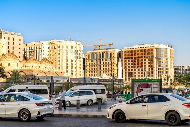 Al Madinah Al Munawwarah Cityscape with Urban Traffic Al Madinah Al Munawwarah Cityscape with Urban Traffic