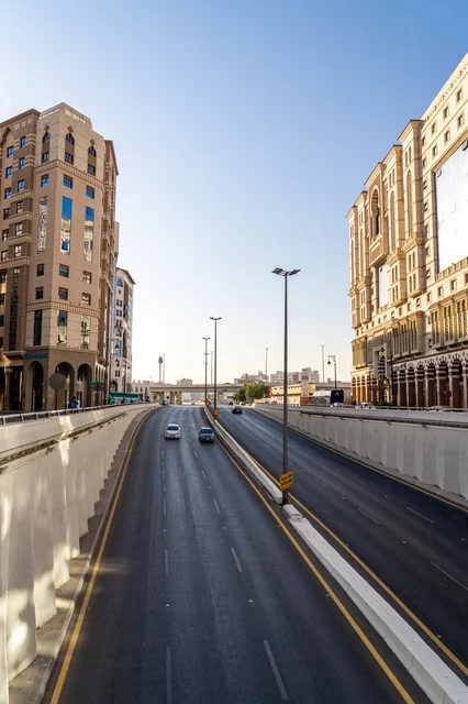 Madinah City Highway and Modern Buildings Landscape