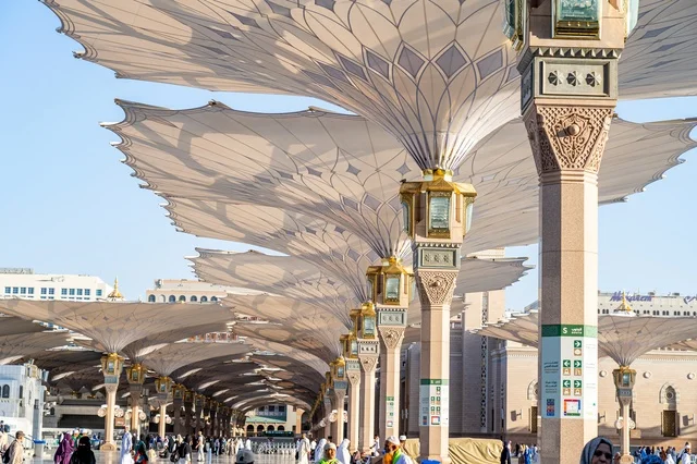 Large Umbrellas at Al-Masjid an-Nabawi in Medina