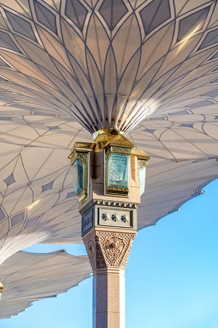 Prophet's Mosque Madinah Umbrella and Light Detail