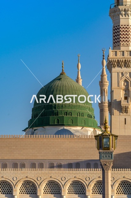 القبة الخضراء المسجد النبوي في المدينة المنورة