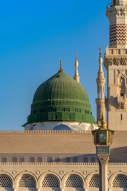 القبة الخضراء المسجد النبوي في المدينة المنورة