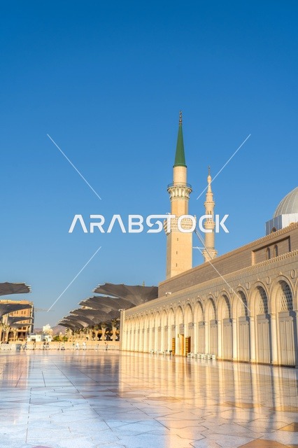 The Prophet's Mosque Medina Saudi Arabia Marble Courtyard