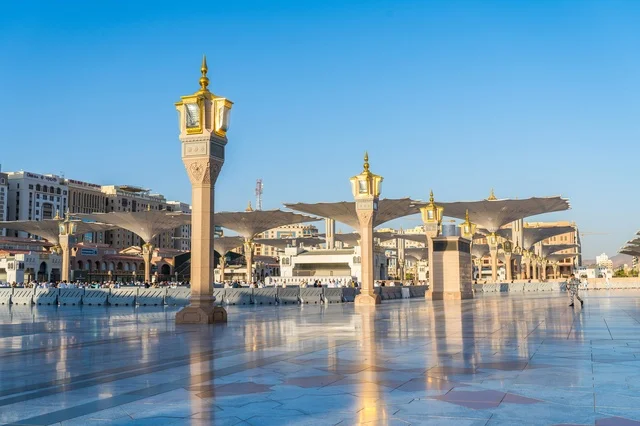 Al-Masjid an-Nabawi Medina Courtyard and Umbrellas